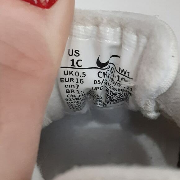 Nike Air Force 1 Baby Crib Shoes White Booties Baby 1C Slip On Basketball Shoes - Picture 7 of 7